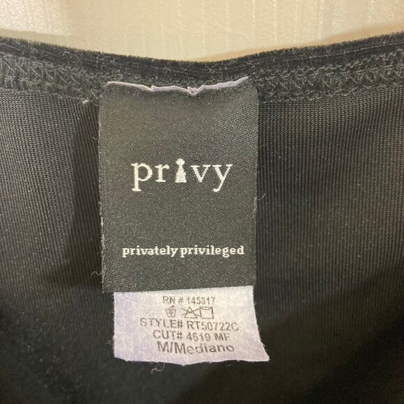Privy Black velvet cropped camisole top womens medium in Excellent condition - Picture 6 of 7